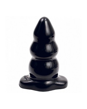 Triple Ripple Butt Plug Large noir