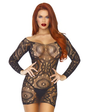 Mini_Robe_Manches_Longues_Motifs_Crochet_Leg_Avenue