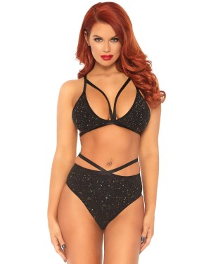 Ensemble 2 pièces Soutien-gorge et Slip Brésilien Lurex – Leg Avenue