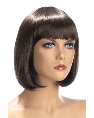 Perruque Sophie Châtain - Courte Coupe au Carré et Frange - World Wigs