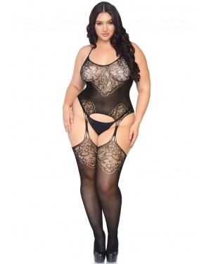 Bodystocking_Résille_Effet_Porte_jarretelles_Motif_Floral_Leg_Avenue