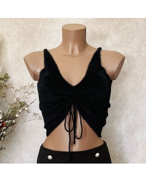 Top_Pincé_Tissu_Fausse_Fourrure_Prêt_à_Porter_Paradise_Boutik