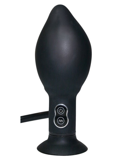 trueBlack, plug anal silicone gonflable vibrant à ventouse