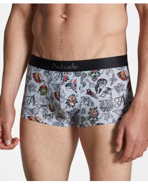 Boxer Trunk Homme 'Grey Art'- Aubade & Baptiste Giabiconi