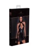 Robe_Wetlook_Corsetée_Velours_Flocké_sur_Tulle_Noir_Handmade