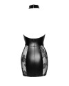 Robe_Wetlook_Corsetée_Velours_Flocké_sur_Tulle_Noir_Handmade