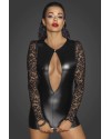 Robe Wetlook & Manches_Longues_en_Dentelle_Noir_Handmade