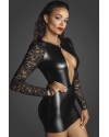 Robe Wetlook & Manches_Longues_en_Dentelle_Noir_Handmade