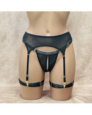 Ensemble String Ouvert, Porte-Jarretelles & Jarretières Brides Extensibles