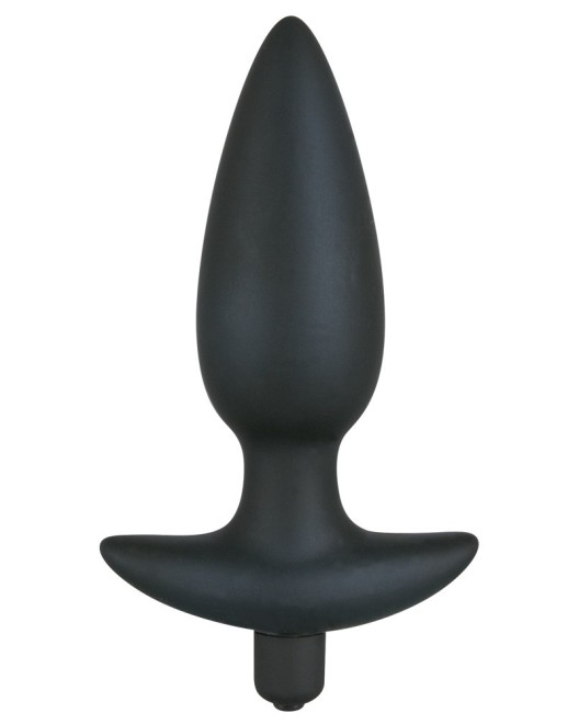 Silicone Vibrating Butt Plug Black Velvets Large