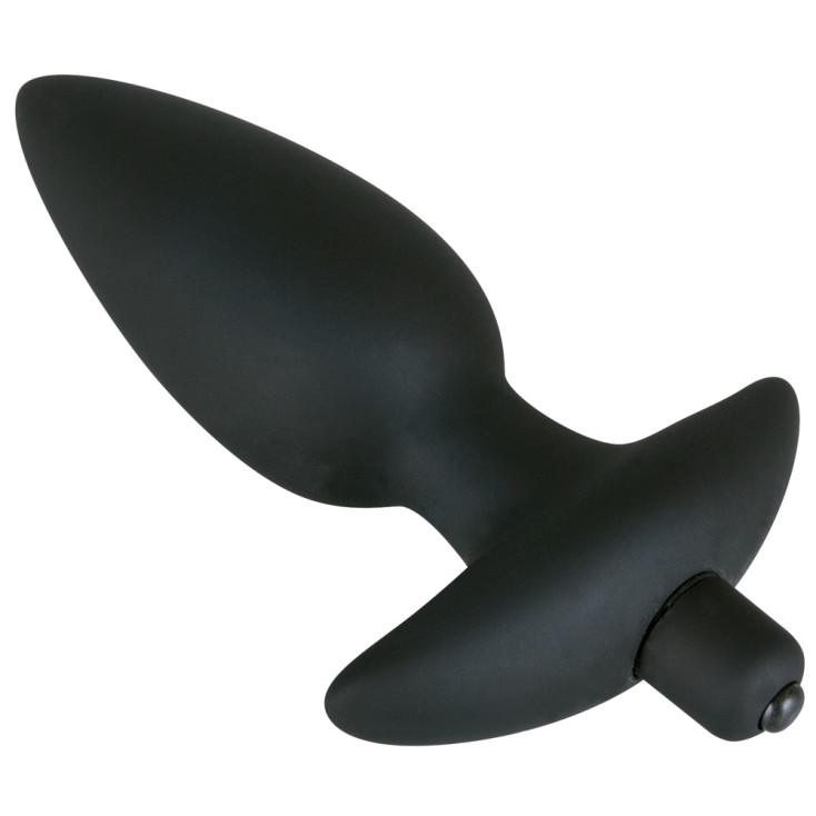 Silicone Vibrating Butt Plug Black Velvets Large