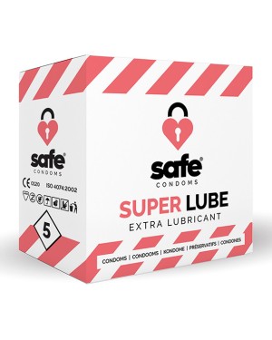 Préservatifs Super Lube ‘Extra Lubricant’ x 5 – Safe Condoms