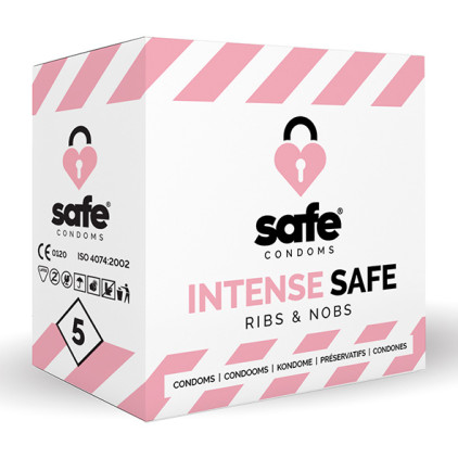 Préservatifs Intense Safe ‘Ribs & Nobs' x 5 – Safe Condoms