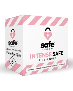 Préservatifs Intense Safe ‘Ribs & Nobs' x 5 – Safe Condoms