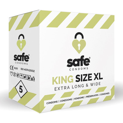 Préservatifs King Size XL ‘Extra Long & Wide’ x 5 – Safe Condoms