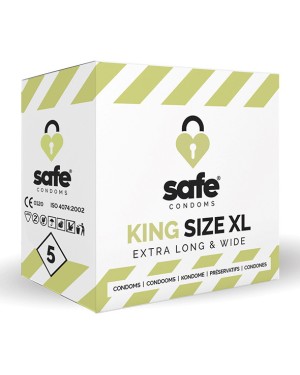 Préservatifs King Size XL ‘Extra Long & Wide’ x 5 – Safe Condoms