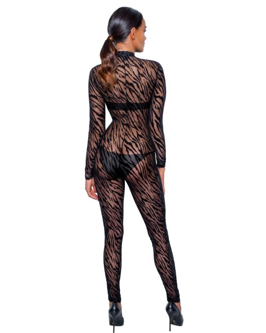 Bodystocking_Ouvrable_Imprime_Tigre_Noir_Handmade