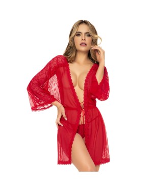Kimono_Tulle_Rouge_Broderies_Coeurs_Mapale_Lingerie