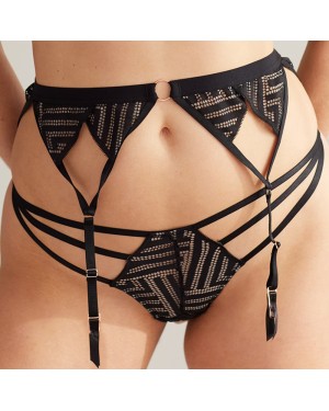 Porte-Jarretelles en Dentelle Graphique ‘Fizzy’ – Valege Lingerie