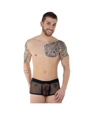 Boxer Push-Up Noir en Tulle Transparent – Eros Veneziani