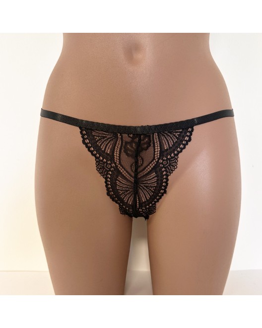 String_Noir_Dentelle_Graphique_Transparente