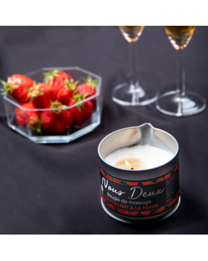 Bougie de Massage Sensuel ‘Vin Pétillant à la Fraise’ 120g – Nous Deux