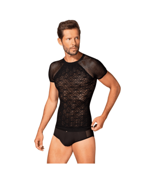 T-Shirt Homme Transparent à Motifs Géométriques – Obsessive