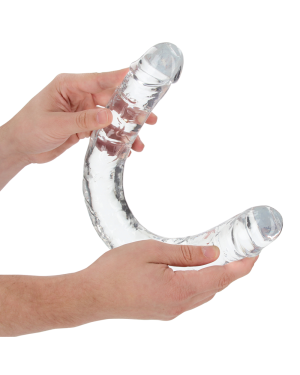 Double Dong Réaliste Transparent 45 cm – RealRock