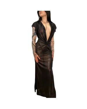 Robe Longue Décolletée à Paillettes – Collection Exclusive Paradise Boutik