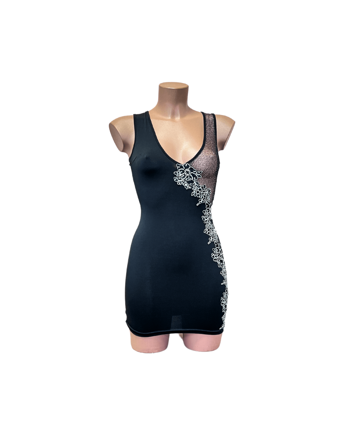 Robe_Courte_Moulante_Lycra_Resille_Argentee_OutX