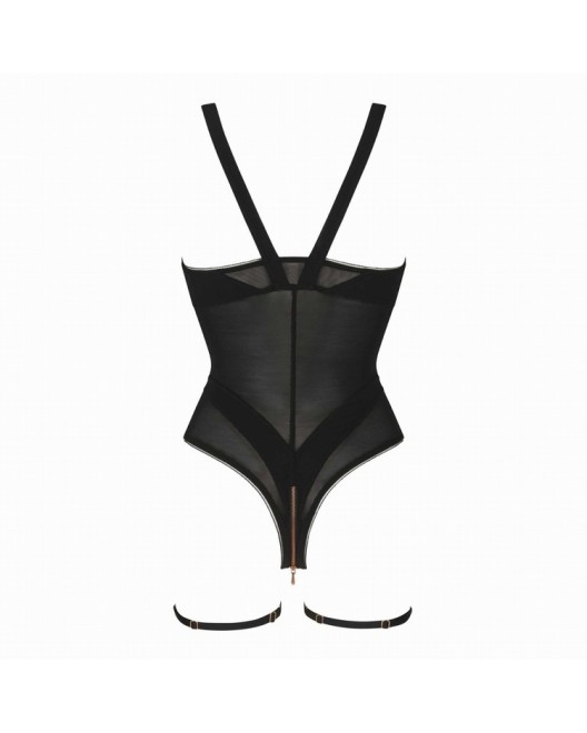 Body String Seins Nus Ouvrable Jenny avec Jarretières - Impudique
