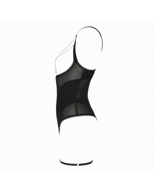 Body String Seins Nus Ouvrable Jenny avec Jarretières - Impudique
