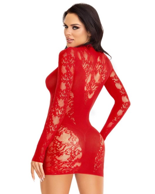 mini-robe-manches-longues-resille-leg-avenue-rouge