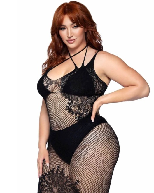 robe-longue-resille-noire-courbes-genereuses-leg-avenue
