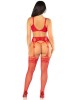 ensemble lingerie sexy résille rouge, Leg Avenue, arrière