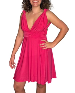 robe-courte-multiposition-rose-fuchsia