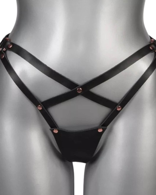 string en cuir Supreme, Voyeurx, rose gold, devant