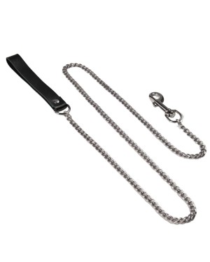 laisse-bondage-cuir-metal-lead-voyeurx-argent