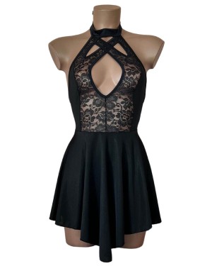 Mini Robe Patineuse Décolletée - OutX