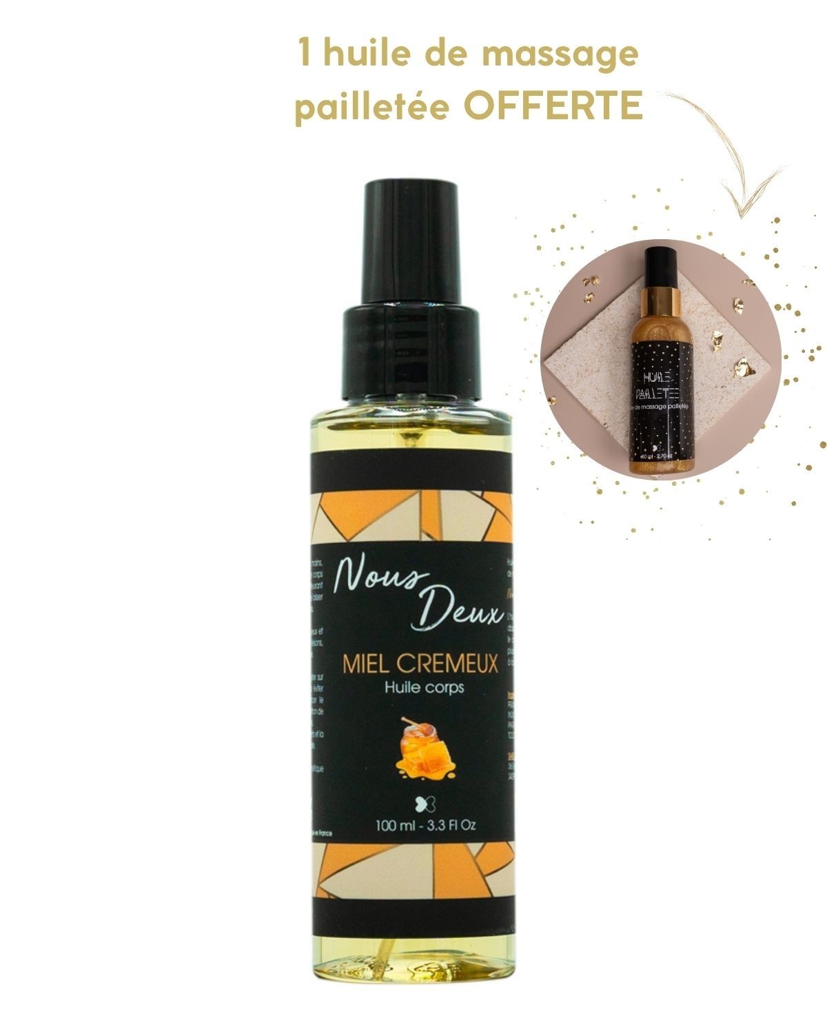 Huile de Massage Parfumée Miel Crémeux 100 ml - Nous Deux