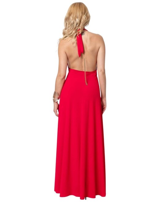 robe-longue-fendue-lycra-isabella-rouge-maison-catanzaro-2