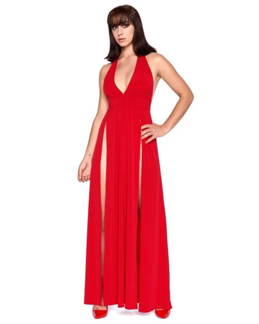 robe-longue-fendue-lycra-isabella-rouge-maison-catanzaro-5