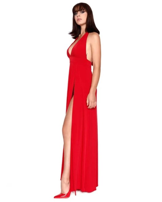 robe-longue-fendue-lycra-isabella-rouge-maison-catanzaro-8