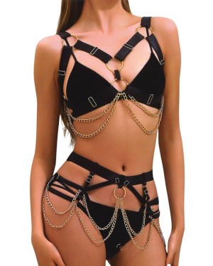 ensemble-lingerie-bondage-bijoux-noir
