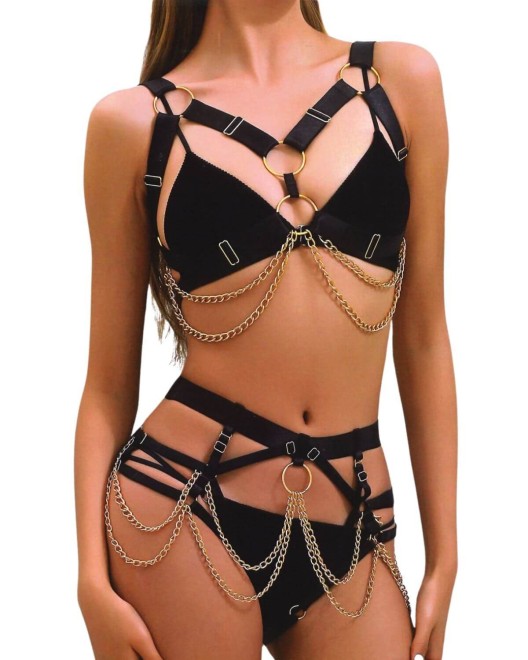 ensemble-lingerie-bondage-bijoux-noir