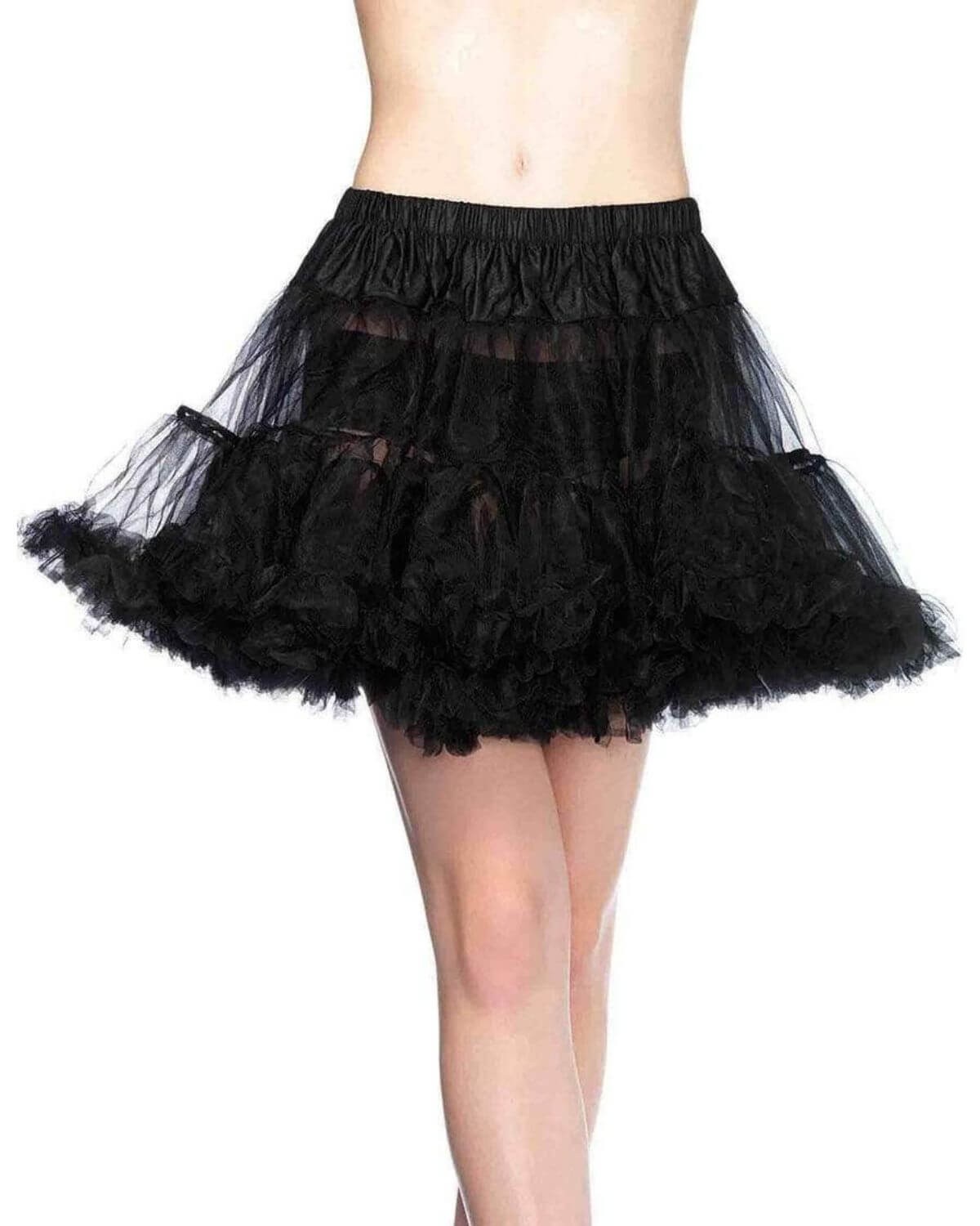 jupon type tutu à double volant, noir, Leg Avenu, devant