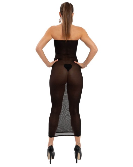 robe tube en résille, Alternative Plaisir, vue arrière, portée par un mannequin