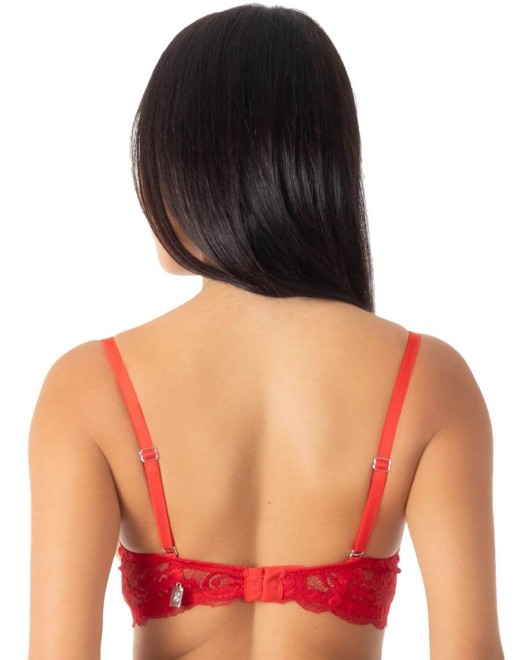 soutien gorge carioca dentelle rouge eros veneziani dos