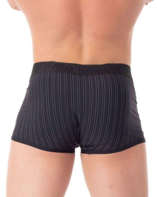 boxer push-up noir rayé, Eros Veneziani, zoom arrière sur mannequin