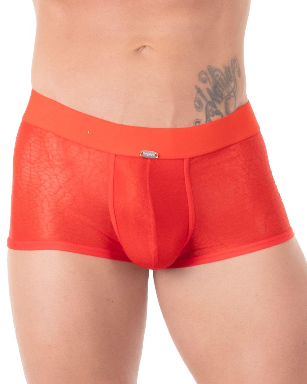 boxer homme push-up rouge, Eros Veneziani, zoom avant